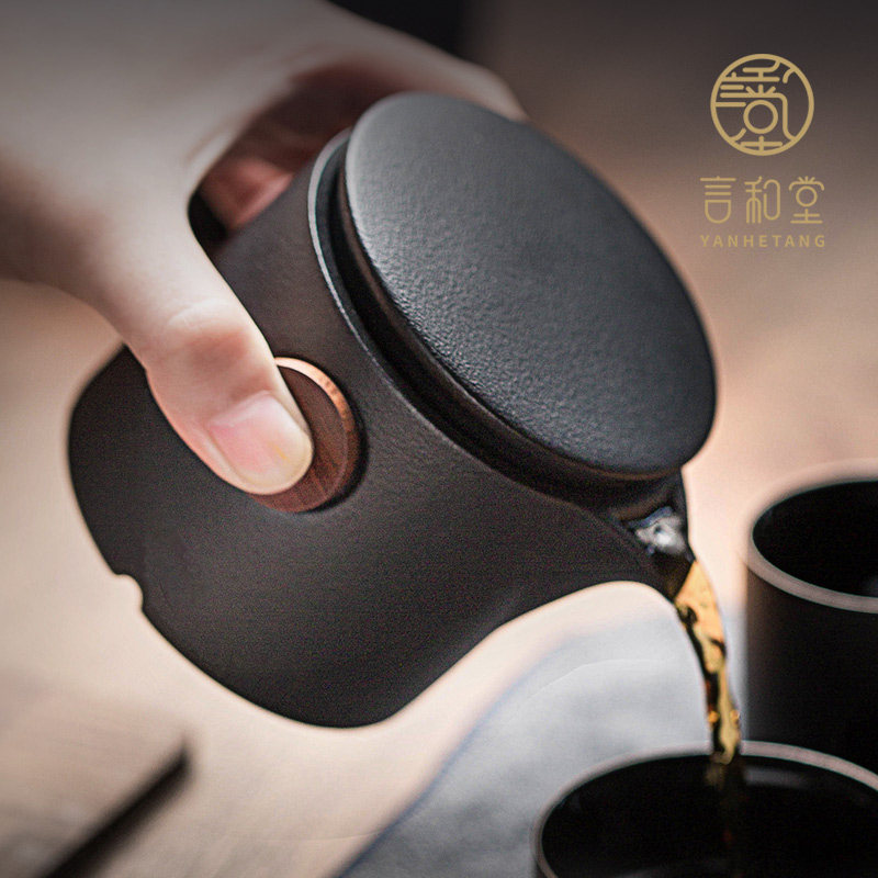 言和堂 日式手抓壶 陶瓷创意家用单壶功夫茶具茶道冲茶器复古茶壶