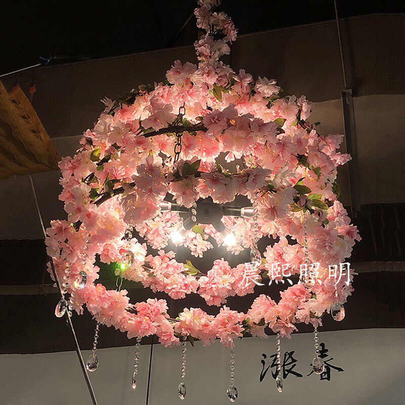 轻奢极简家用繁花酒吧大吊灯音乐酒馆花草装饰吊灯创意植物餐厅清