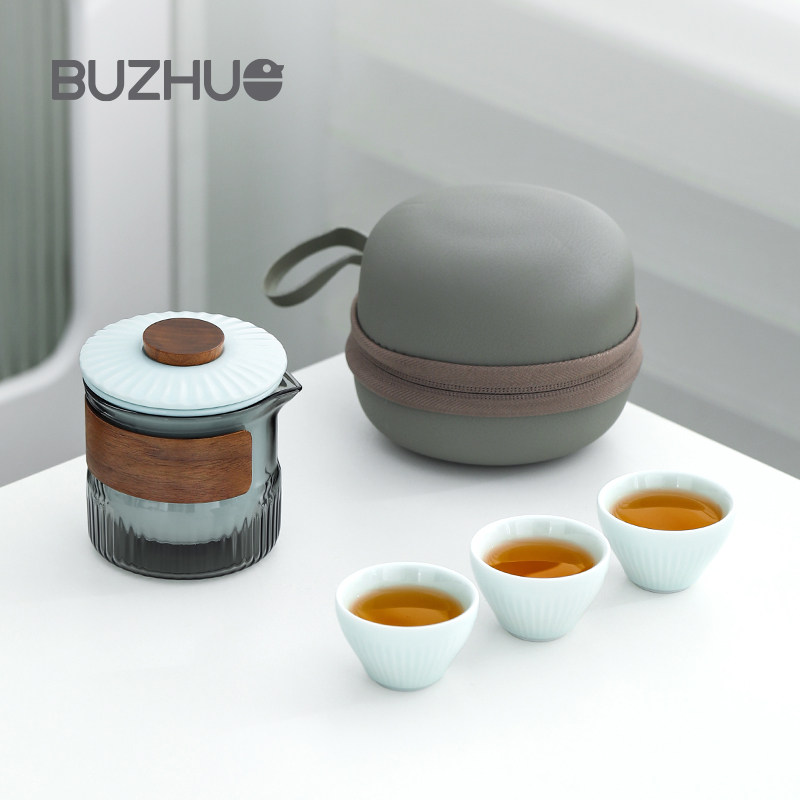 便携式旅行茶具套装户外一人独饮一壶三杯快客杯茶具外出携带包