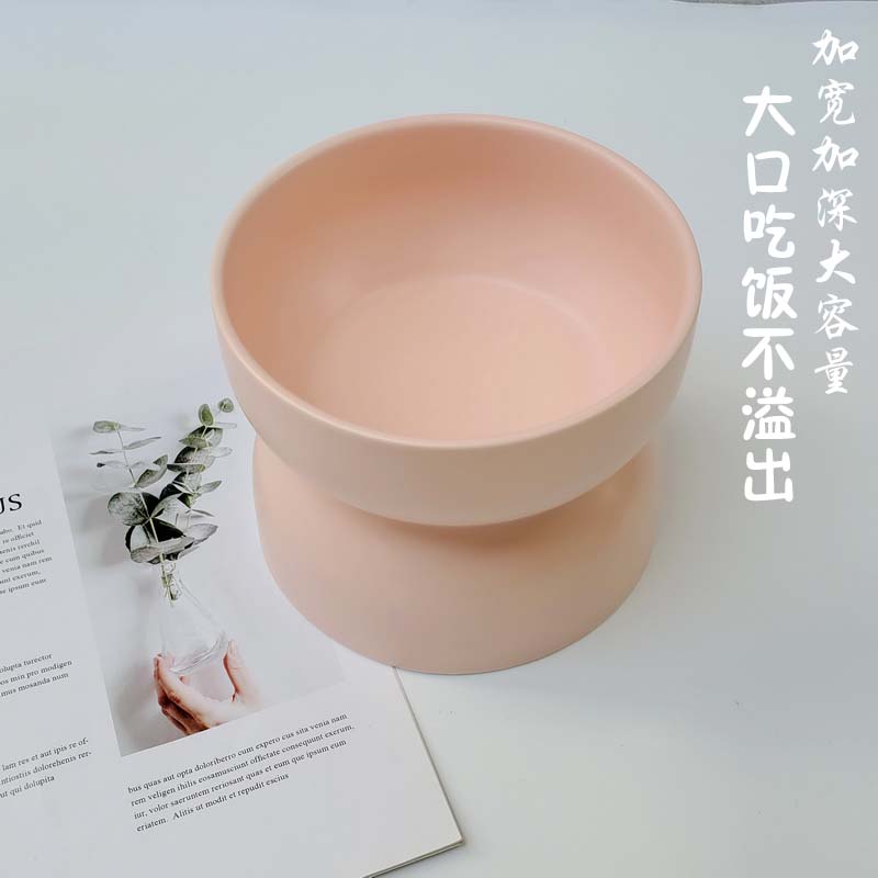 陶瓷护颈椎狗狗食盆大型犬狗粮盆防打翻高脚饭盆水碗中型宠物用品