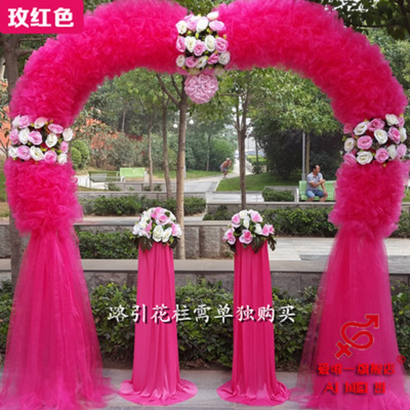 婚庆道具花门绢花拱门婚庆拱门成品花门心形门开业拱门婚礼花门