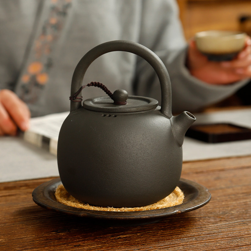 中式围炉煮茶壶复古炭炉陶瓷提梁壶罐罐茶烧水壶泡茶器家用单壶小