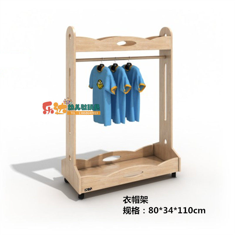 幼儿园儿童烤漆实木衣帽架生活储物收纳柜衣物存放处置物架鞋柜