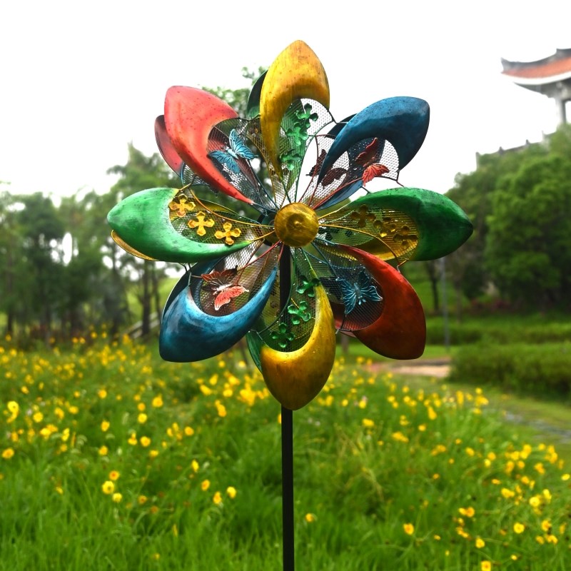 户外花架大风车花园阳台布置农场造景铁艺网红庭院子创意装饰摆件