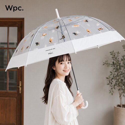 wpc雨伞手动女生高颜值萌宠联名伞透明果冻伞长柄伞大号加固抗风