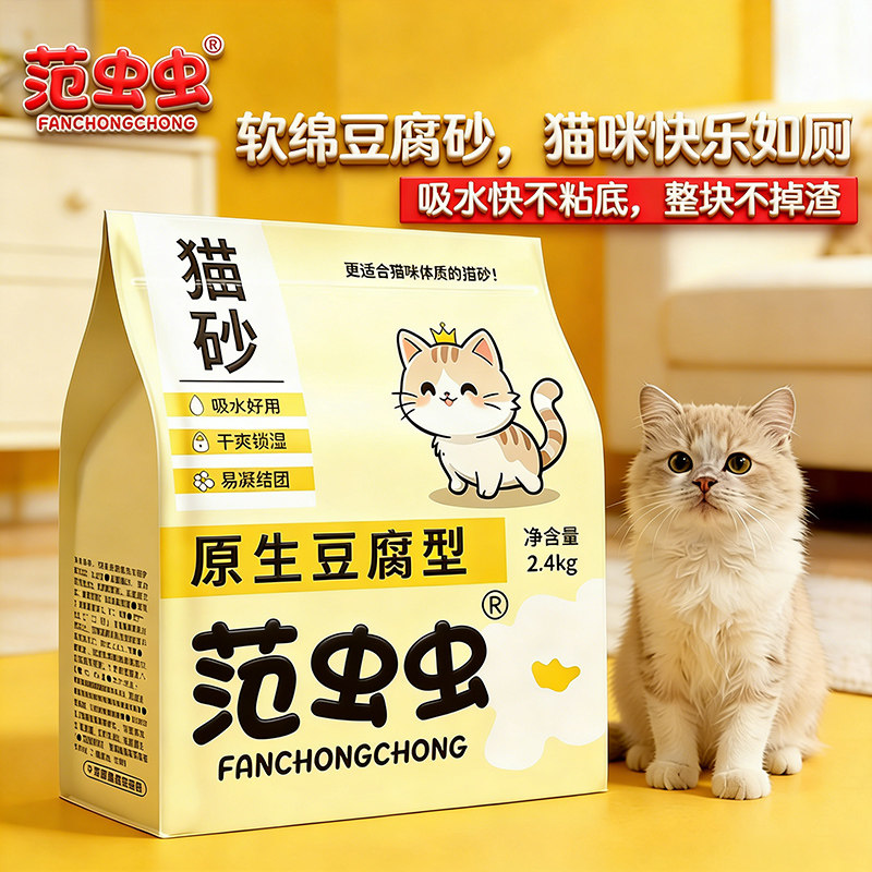 原生豆腐猫砂不散团不沾底9.6kg