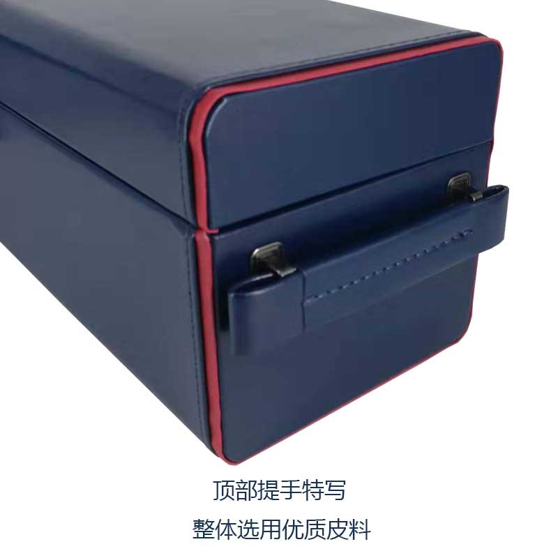 整箱10个包邮皇室蓝单支装红酒包装皮盒 1瓶装葡萄酒礼盒大肚香槟