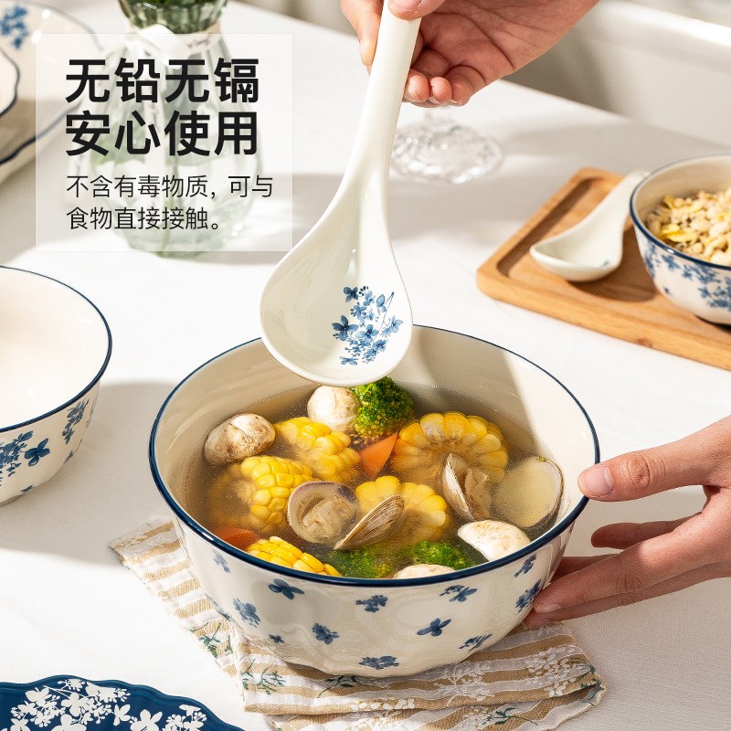英式复古碗碟套装陶瓷家用2024新款碗盘组合高档餐具盘子乔迁新居