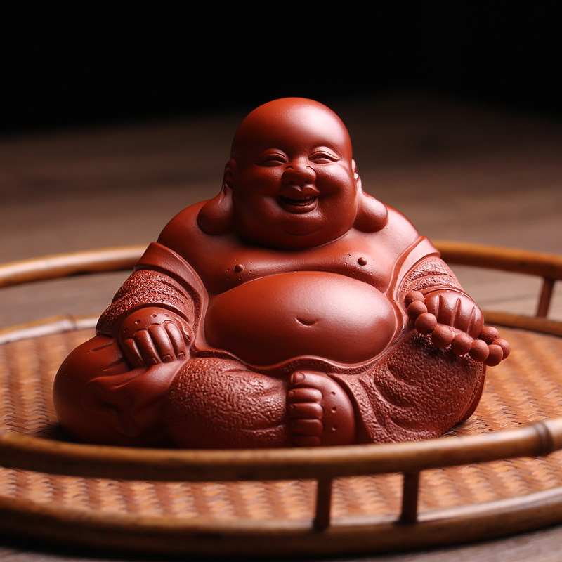 宜兴原矿紫砂茶宠摆件弥勒佛名家王庆生纯全手工禅意茶玩精品可养