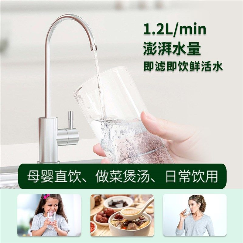 净昂净水器家用直饮水厨房自来水RO反渗透净水机过滤器纯水机400G