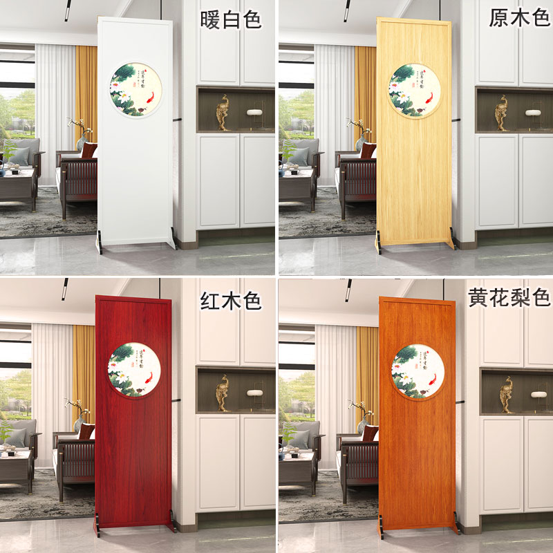 屏风隔断板玄关客厅折叠移动新中式实木雕花房间分割神器卧室平风
