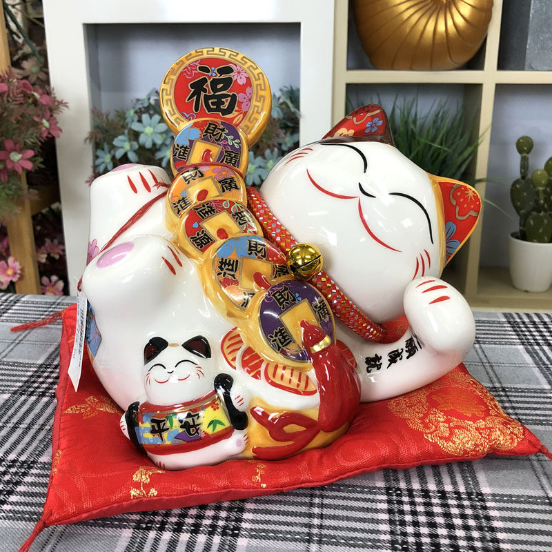 结婚创意礼品招财猫摆件家用客厅婚房装饰陶瓷存钱罐闺蜜开业礼物