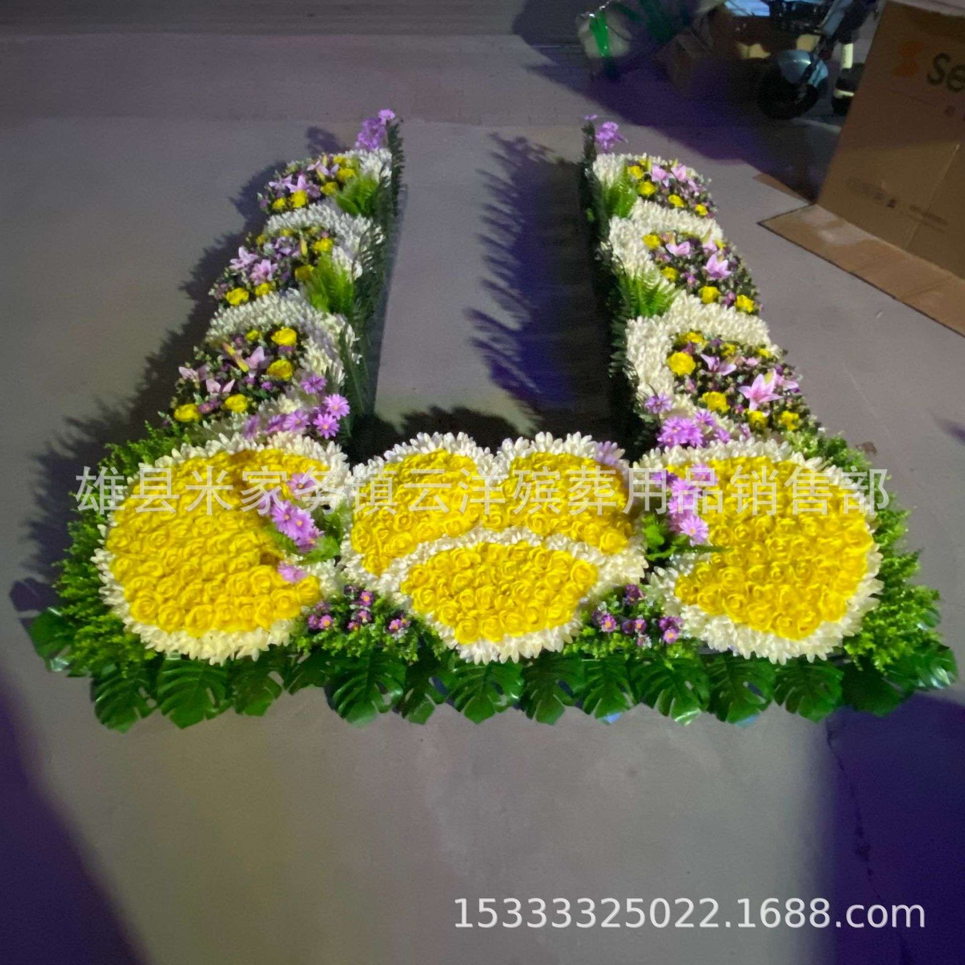 加宽50公分好玫瑰水晶棺围观花殡仪馆冰棺围观花祭祀灵堂布置祭坛