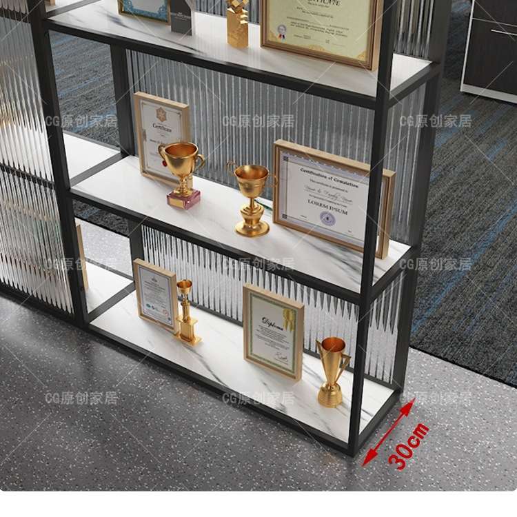 公司玻璃隔断墙简易自装置物架客厅玄关办公室进门前台形象屏风柜