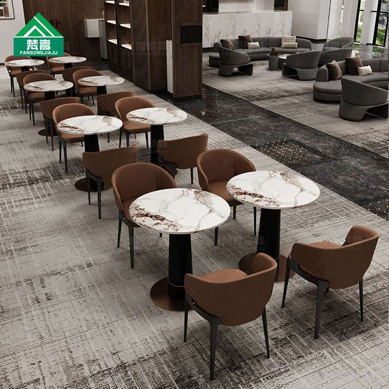 跨境西餐厅桌椅组合融合主题餐厅茶楼桌椅饭店咖啡厅餐饮桌椅商用