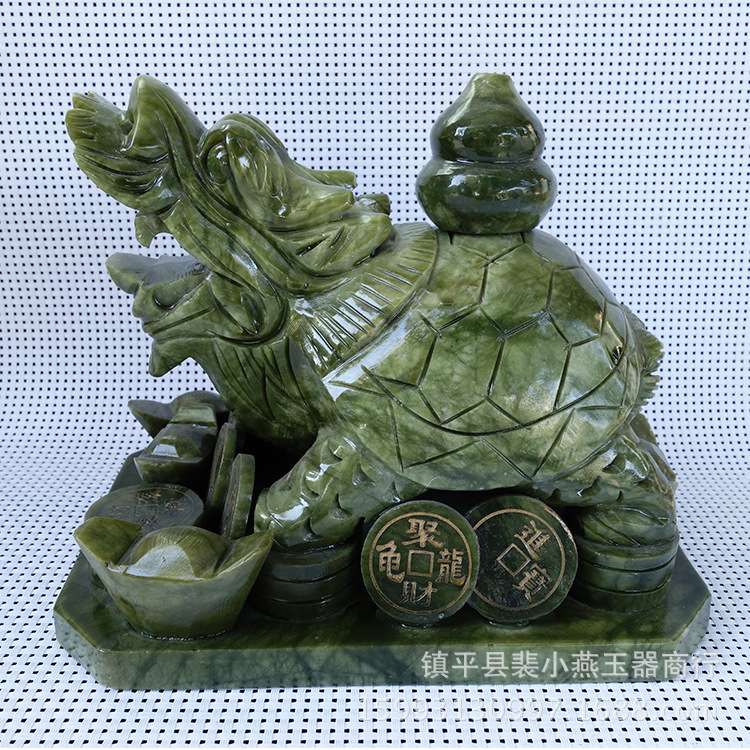 南玉龙龟子母摆件家居摆件工艺品厂家