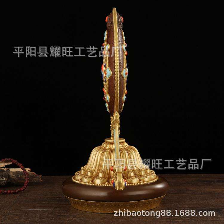 慧宝纯铜金轮宝法轮七珍宝八宝吉祥堂供具摆件