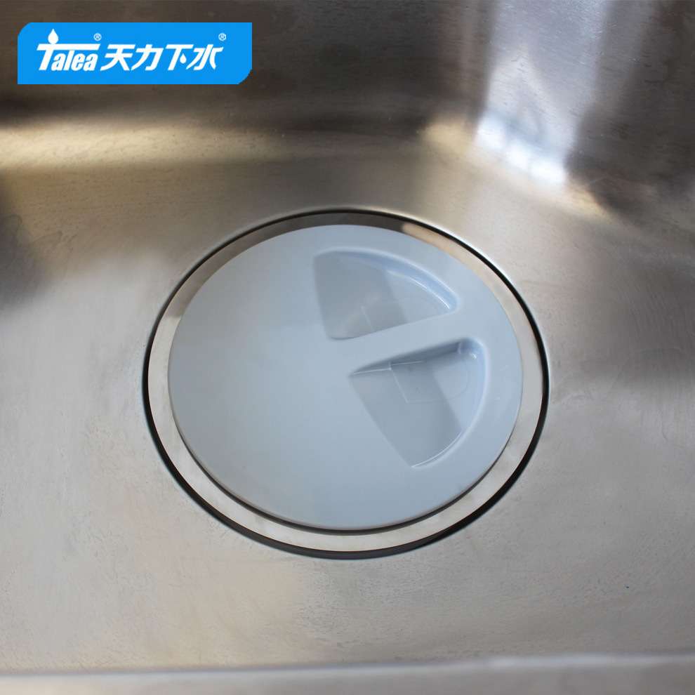 天力日式厨房水槽不锈钢下水器180/185mm后置提篮落水器侧排出水