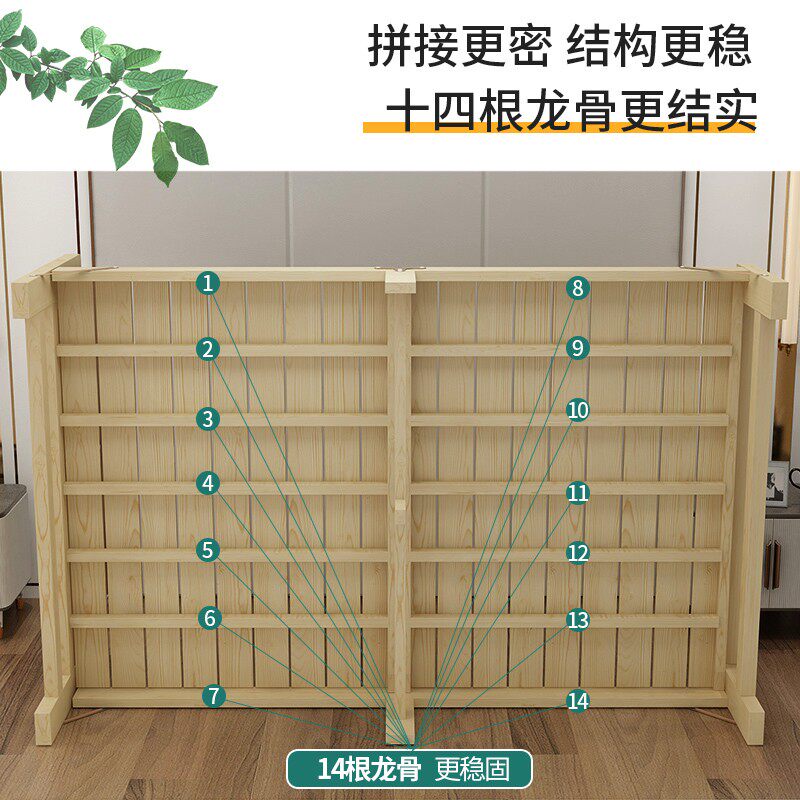 折叠床午休单人床家用简易实木床1.2米1.5米办公室经济型双人小床