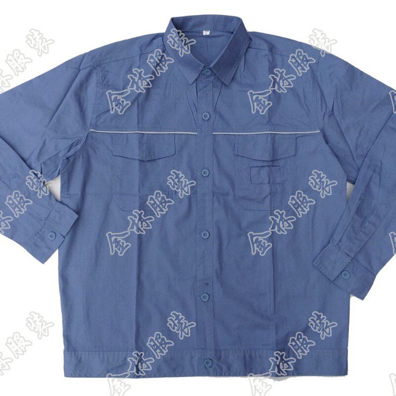 夏装浅蓝蓝灰石油石化炼油厂国标防静电工作服资质化工电子企业