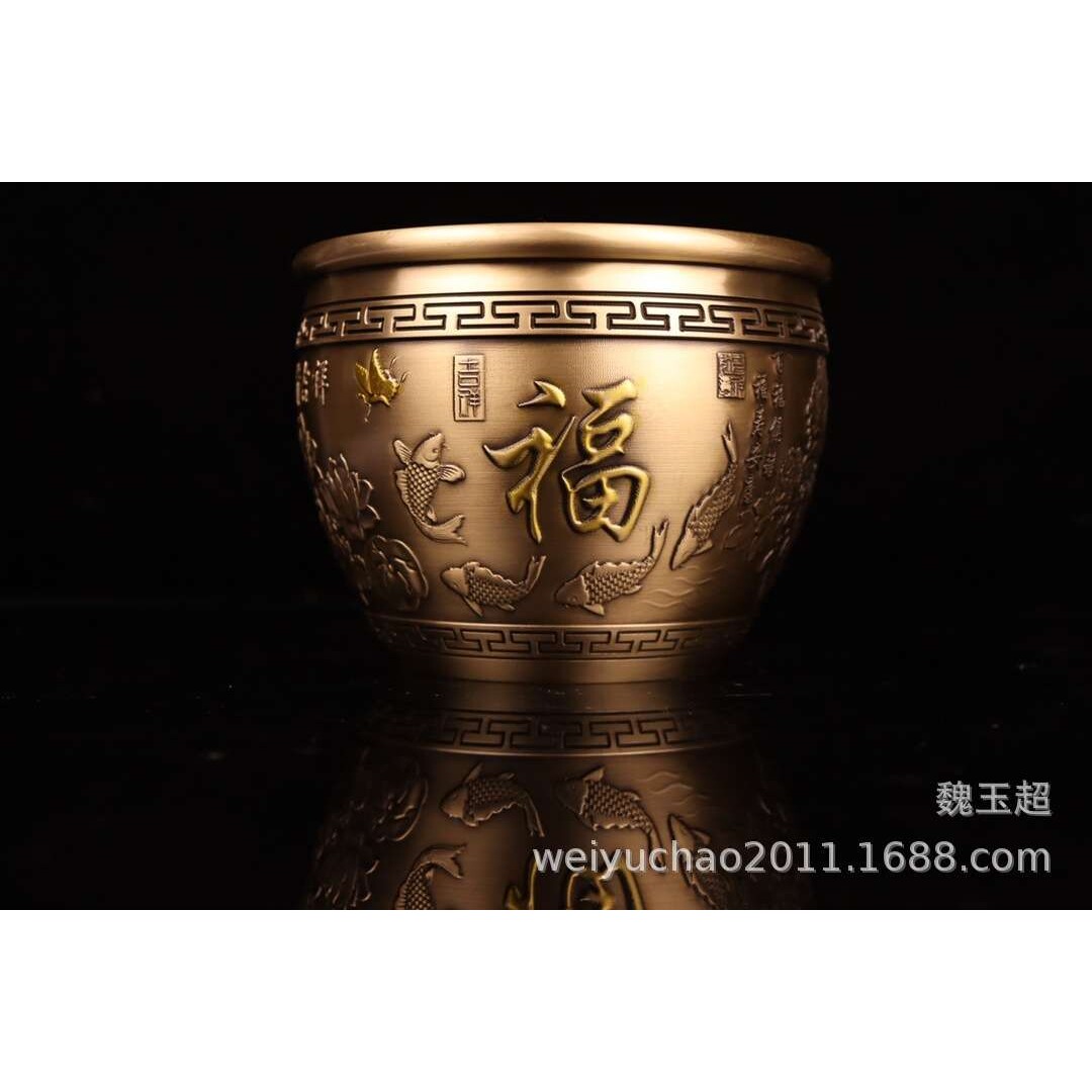铜缸家居摆件聚宝盆缸纯铜故宫缸中式缸工艺品客厅卧室装饰品摆件