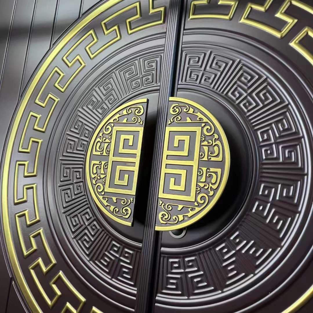 高端别墅风水门发财门精雕铸铝门入户门豪宅双开大门四开大门