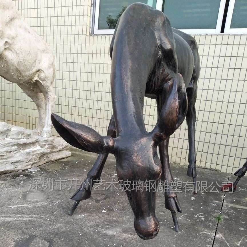 玻璃钢仿铜梅花鹿雕塑户外草坪园林摆件商场庭院景观花园装饰摆件