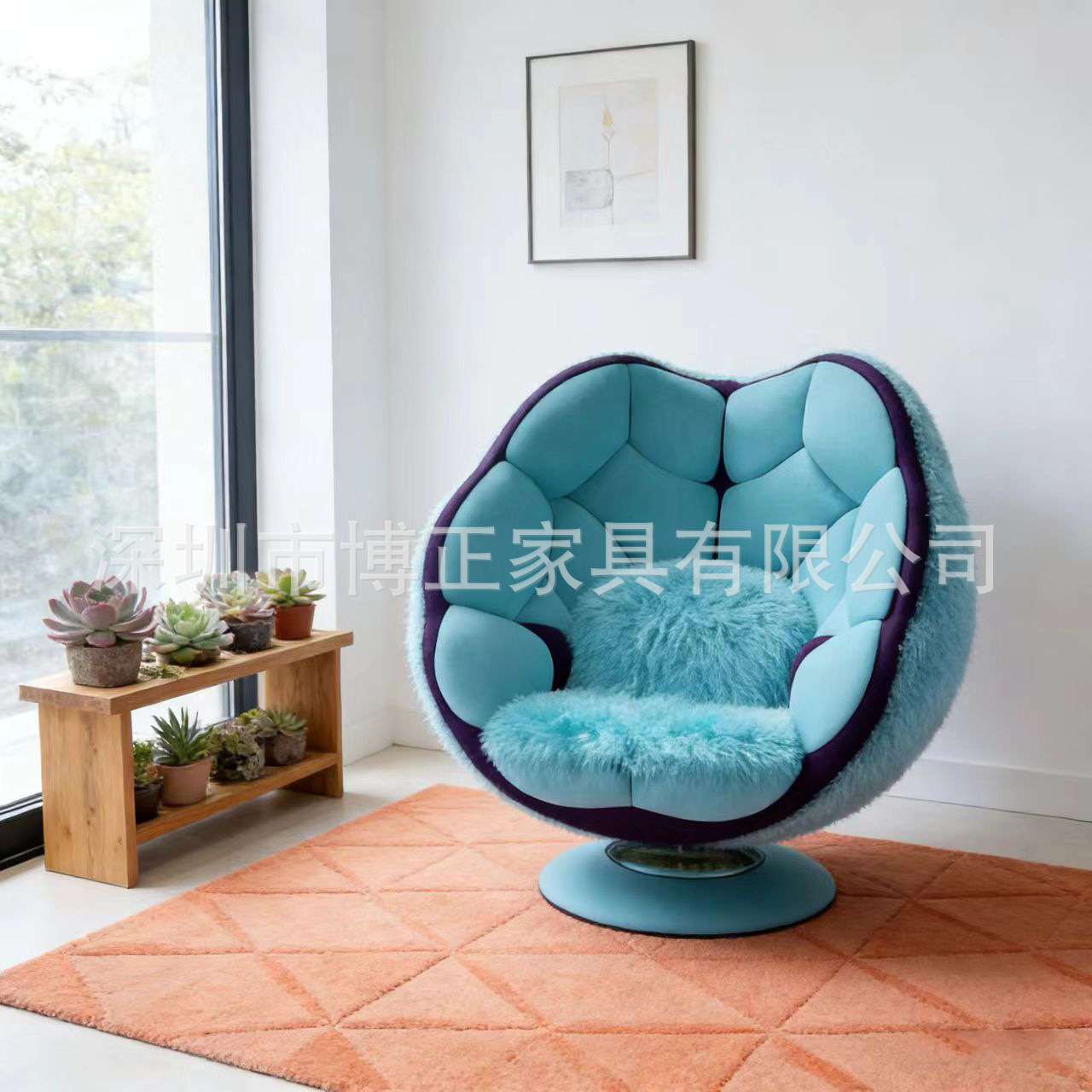 北欧设计师款梦幻云朵蛋形沙发椅网红沙发客厅阳台懒人旋转单人椅