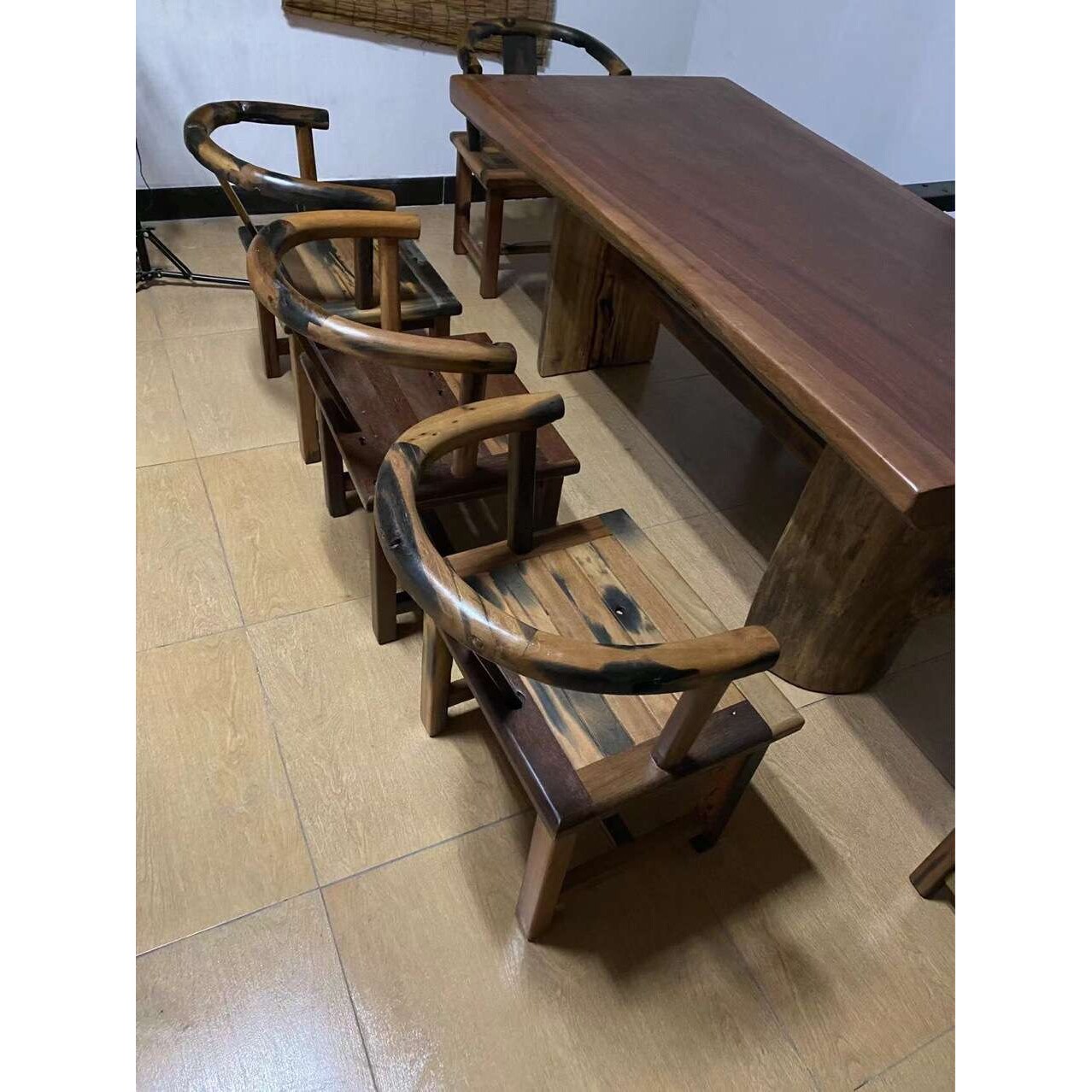 老船木茶桌椅组合船木圈椅沉船木椅子厂家 全实木家具新中式椅