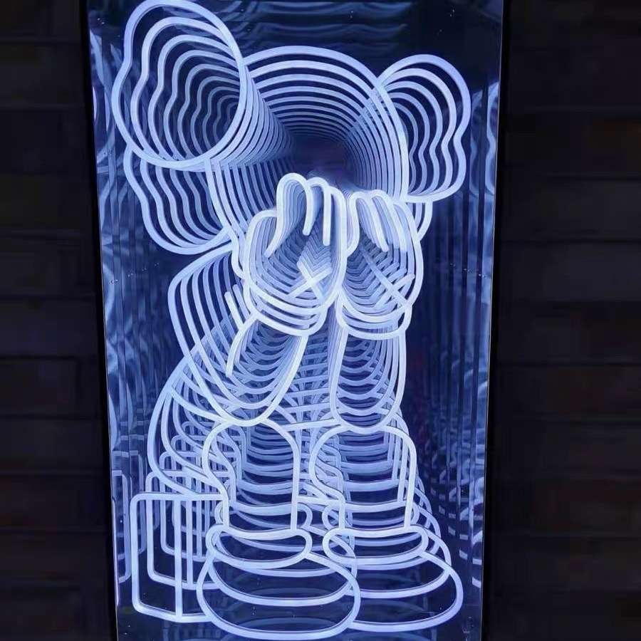 全息3D跳舞千层镜地砖灯led发光舞台灯深渊镜磁吸地板灯3D幻彩