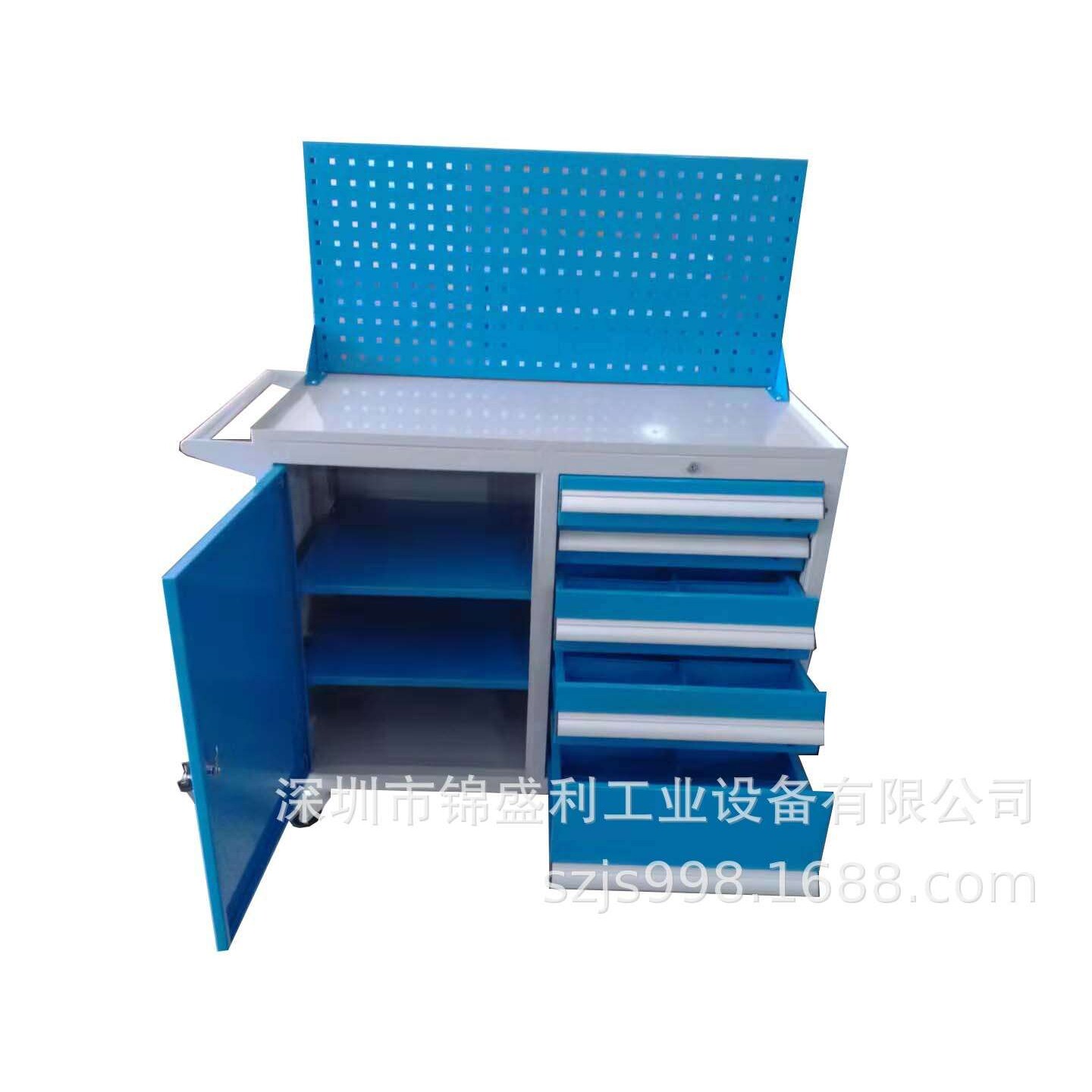 4S店汽车维修工具车带挂板抽屉组合式重型手推车带台面操作平台车