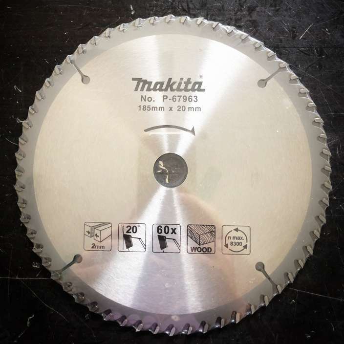 makita牧田合金园锯片P-67963 7*60T木工锯片 7寸电圆锯片