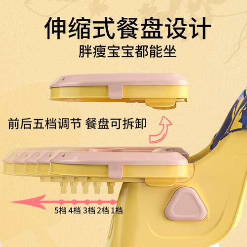 宝宝餐椅可折叠便携式家用婴儿吃饭餐桌座椅多功能可调节儿童餐椅