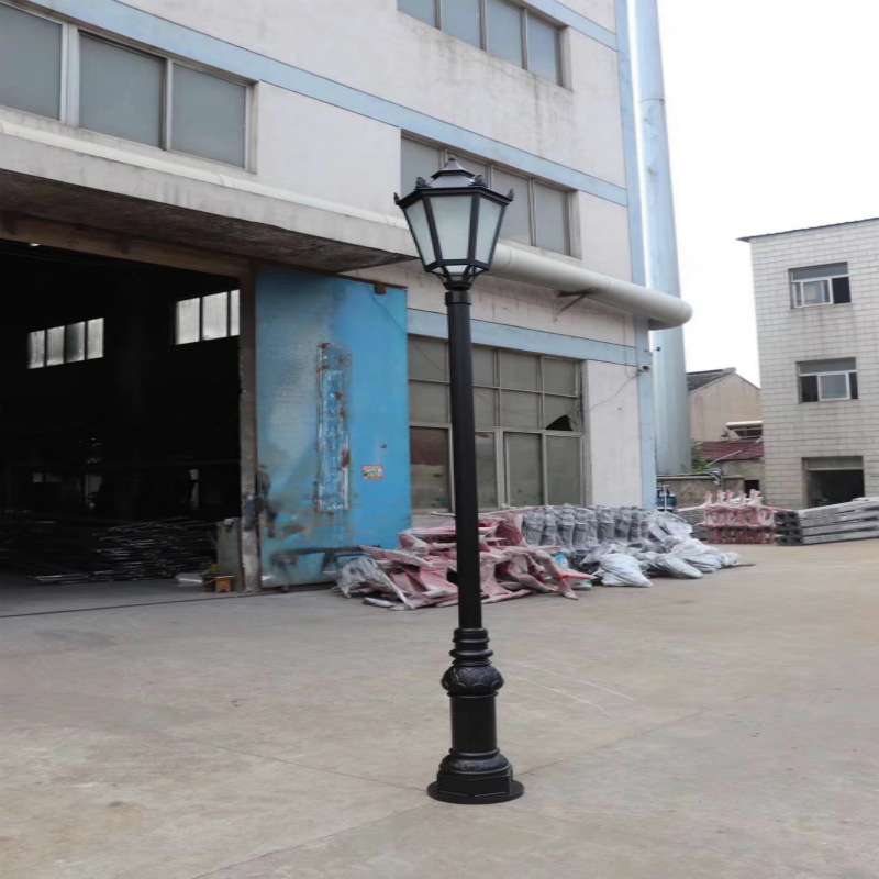 新款现代LED太阳能仿古庭园灯户外铝制景观灯中式 小区4米庭院灯