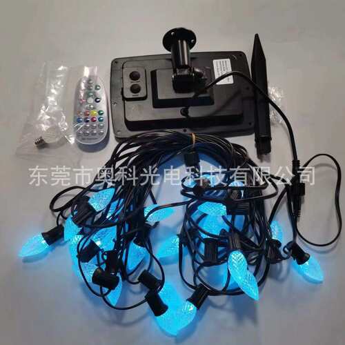 太阳能5V48FT双排线C9双芯草莓25灯 跨境工厂货源 幻彩庭院花园节