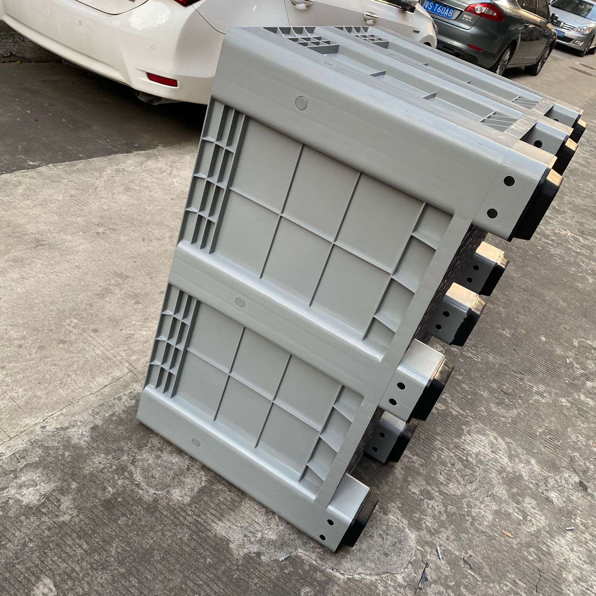 120*100*76cm冷库冷藏胶箱 托盘式围板叉车周转箱密封塑料卡板箱
