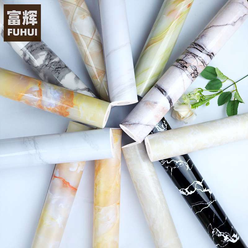 大理石贴纸墙纸桌纸自粘防水防油桌贴书桌餐桌子茶几家具翻新加厚