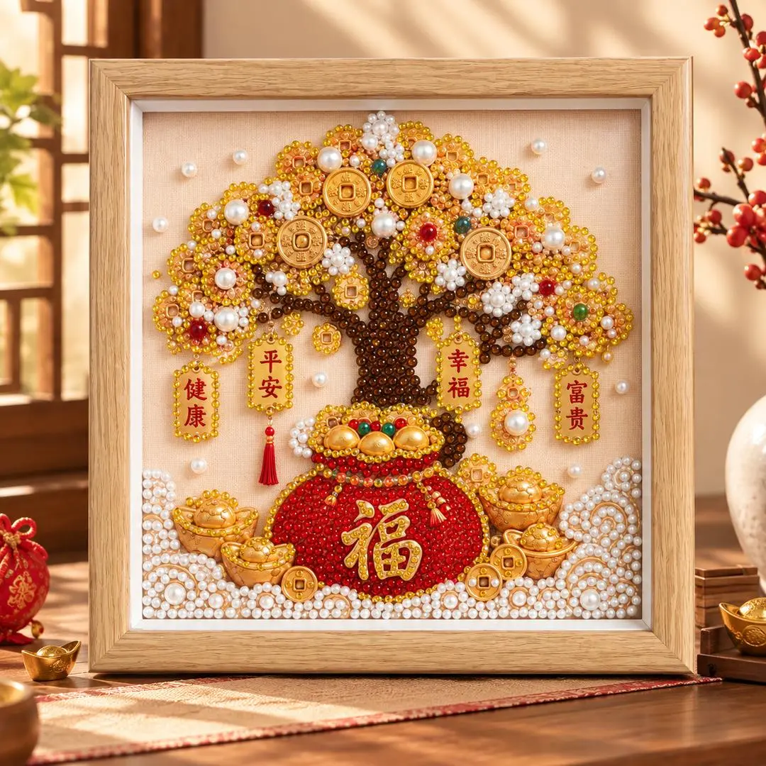【下单立减50】吉祥财神福禄系列珍珠画钻石绣手工diy高颜值HX