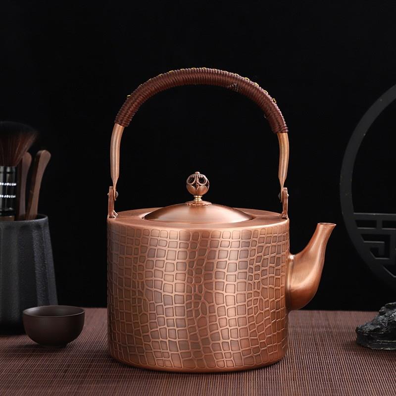 复古铜壶烧水壶围炉煮茶器泡茶茶壶纯手工大容量家用纯铜紫铜茶具
