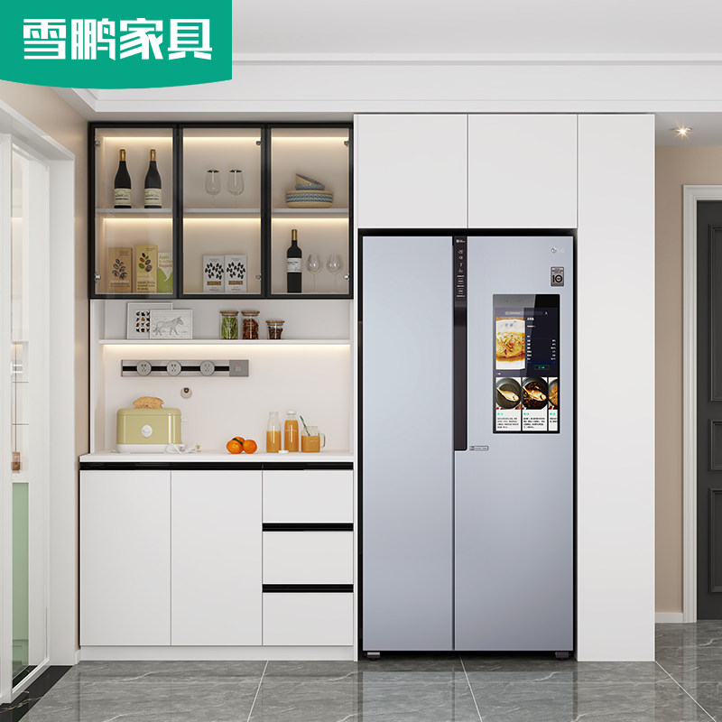 简约入户鞋柜餐边柜组合家用嵌入式冰箱储物柜一体靠墙6G212