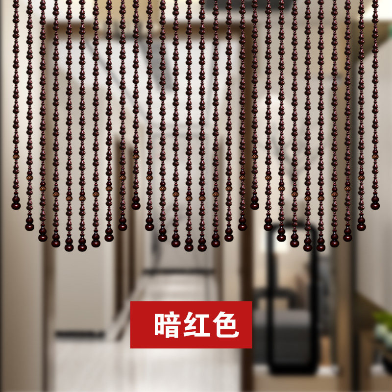 白色桃木葫芦珠帘餐厅客厅阳台隔断帘过道玄关屏风隔断卫生间门帘