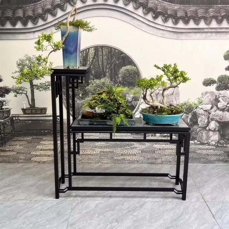 铝合金古典高低架盆景架新中式园林绿植室内户外阳台花架子高端