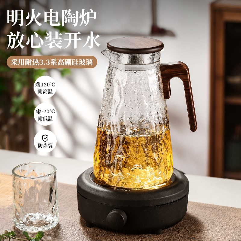 高档冷水壶玻璃耐高温家用大容量夏季杯子高级感轻奢凉开水杯套装