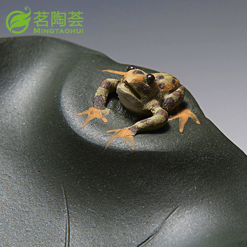 汉唐茶具茶宠摆件 可养创意紫砂茶宠喷水茶玩茶盘茶艺摆件青蛙