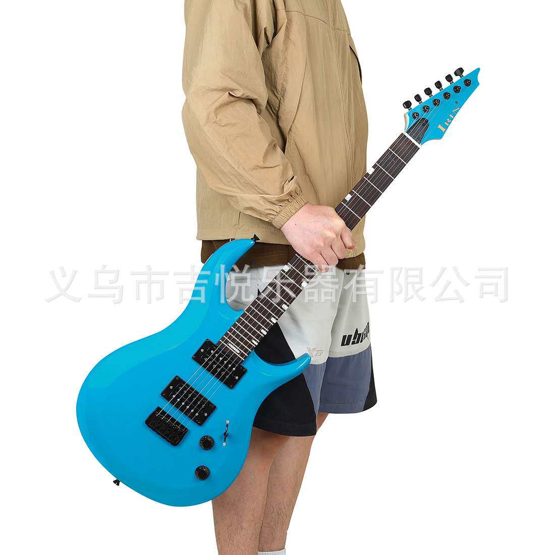 24品电吉他奥古曼桶全封闭式3档双双拾音器电吉他专业级演奏吉他