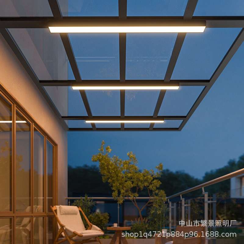 阳光房吸顶吊灯户外防水楼梯过道阳台灯别墅花园室外吸顶长条壁灯图片