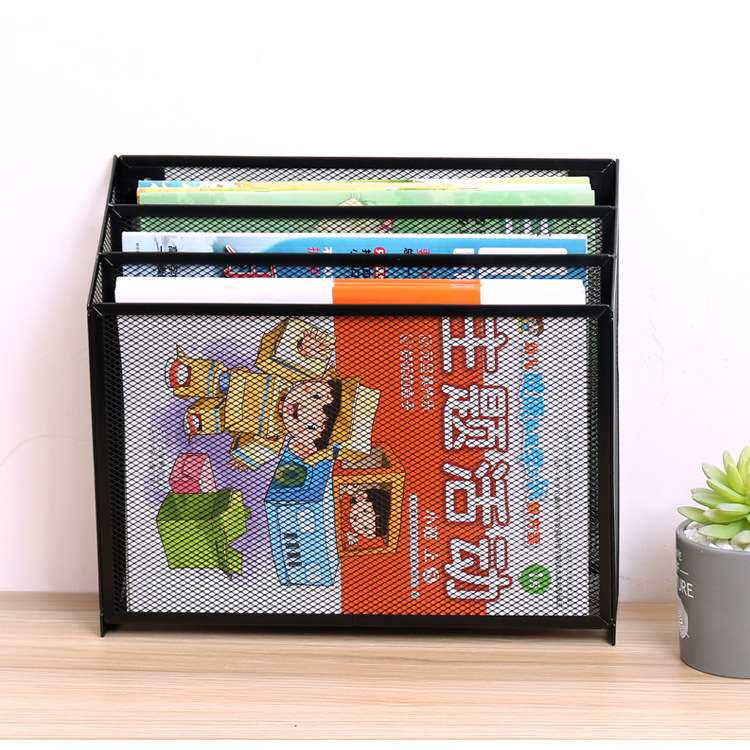 A4多层文件架铁艺网格杂志资料收纳架壁挂式学生用品三层展示架