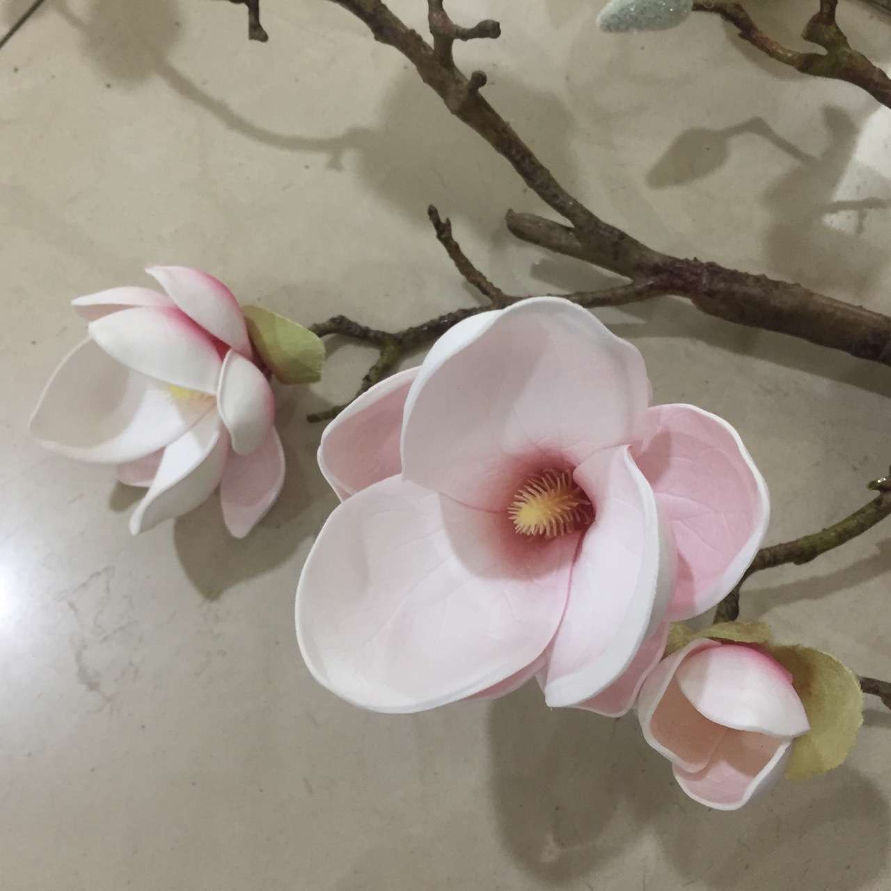 pu仿真单支大玉兰 家居摆件落地装饰木棉花 假花摆件高档复古