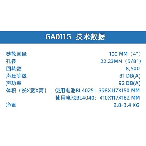 现货makita牧田GA011GD201充电式角磨机40V锂电无刷磨光机打磨机