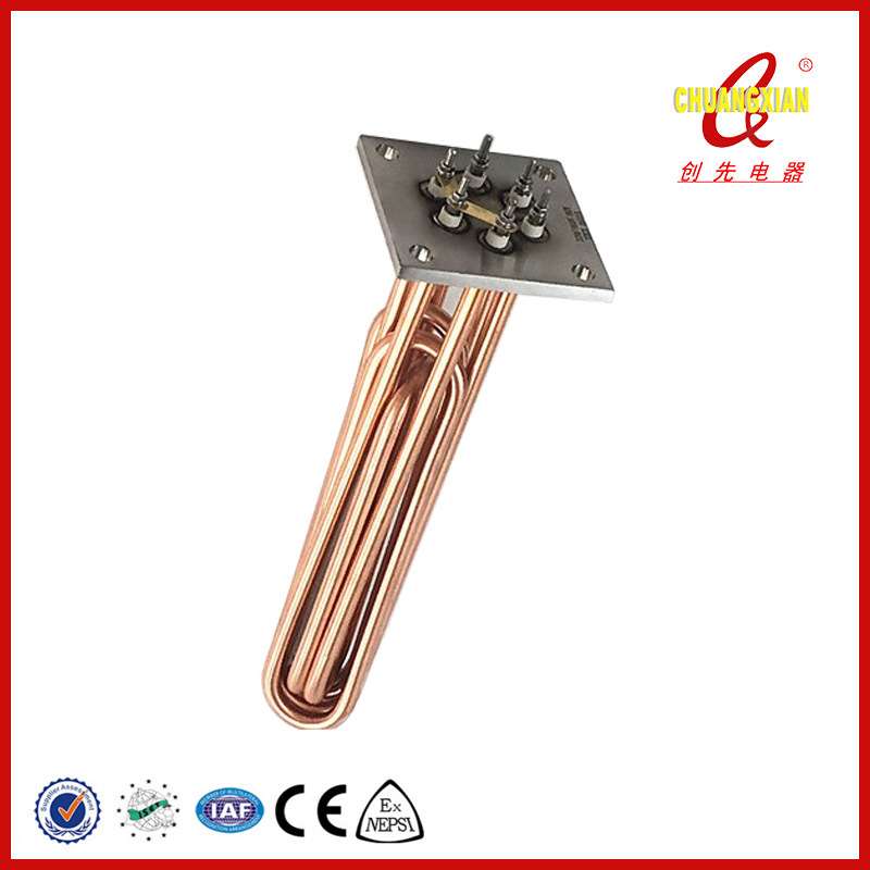 厂家 水箱加热管方法兰铜管9kw大功率挂烫机电热管蒸汽发热体